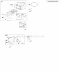 Air Cleaner Blower Housing Exhaust System Diagram and Parts List for 219702-0115-E1  Briggs and Stratton Engine